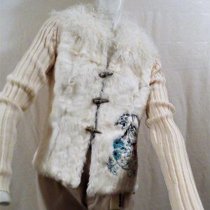 D IBARI JACKET FUR/MERINO  -GERMANY   NWT